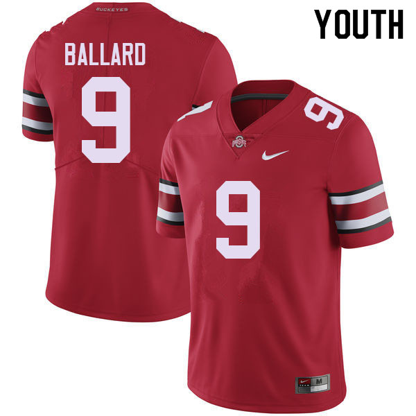 Youth #9 Jayden Ballard Ohio State Buckeyes College Football Jerseys Sale-Red